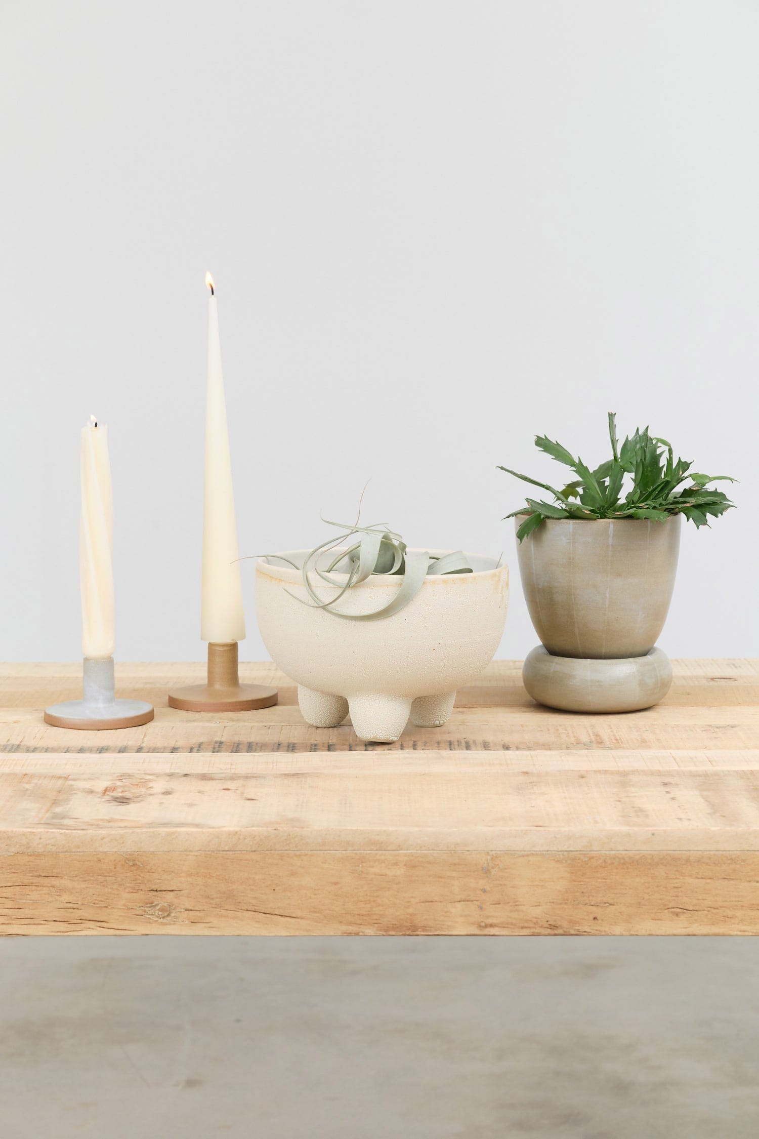 hand thrown plant pots Kati Von Lehman Tripod Planter – Cedar & Hyde Mercantile
