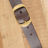KikaNY Accessories Belts Oval Buckle Belt in Walnut