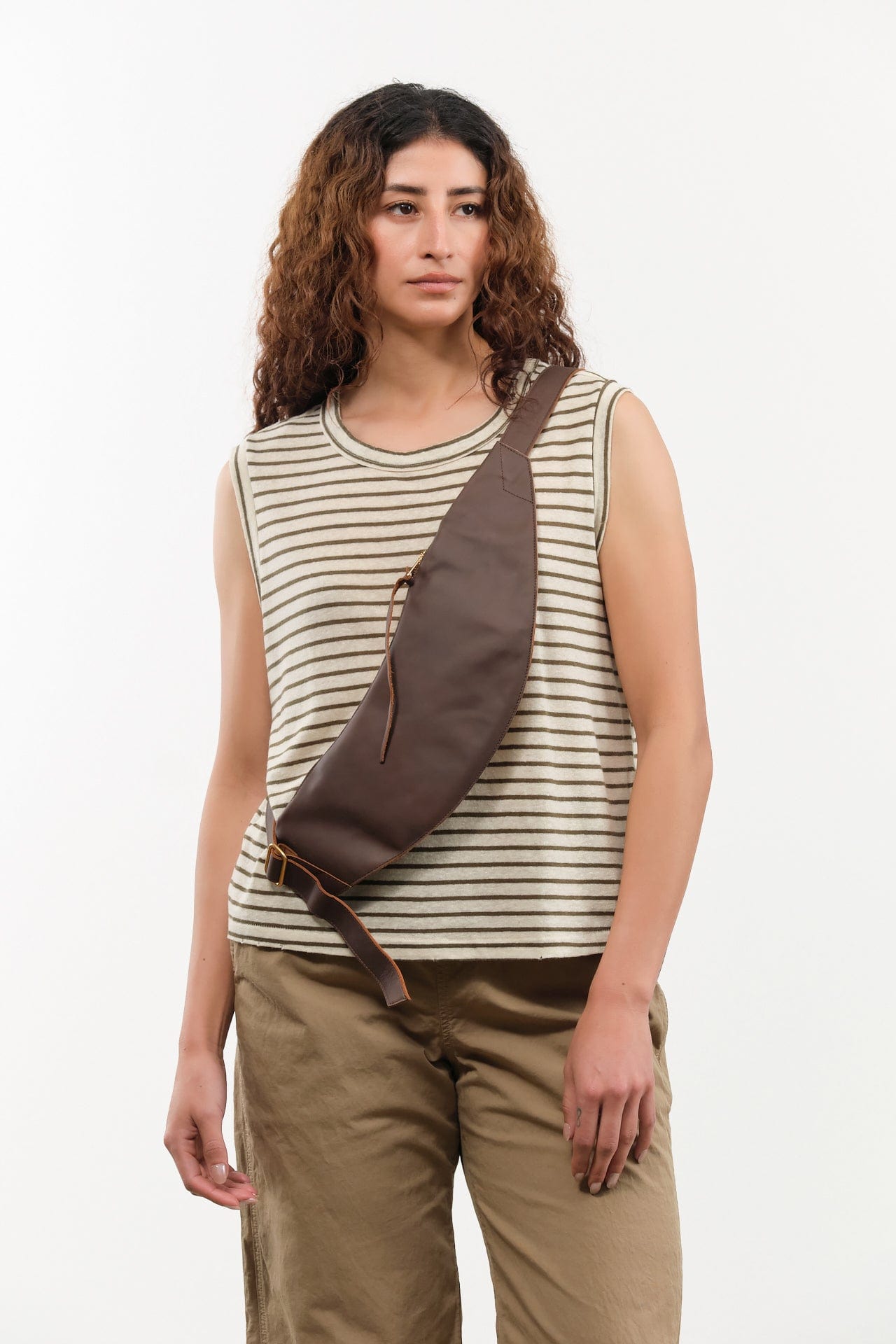 KikaNY Accessories Bags Sling Pouch in Walnut Walnut / 16" L X 5" D