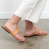 KikaNY Accessories Womens Shoes Toe Loop Sandal in Natural