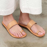 KikaNY Accessories Womens Shoes Toe Loop Sandal in Natural