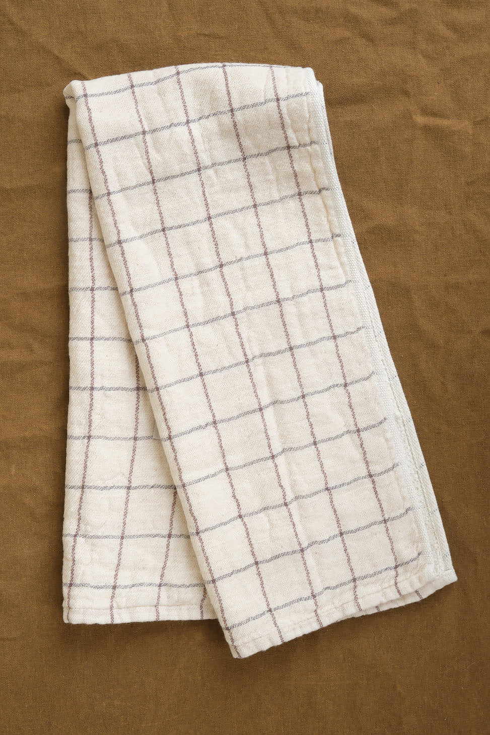 Stone Washed Linen Tea Towel - Windowpane