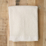 Kontex Home Bath Textiles Lattice Linen Bath Towel Ivory / 31.5” L X 55" W