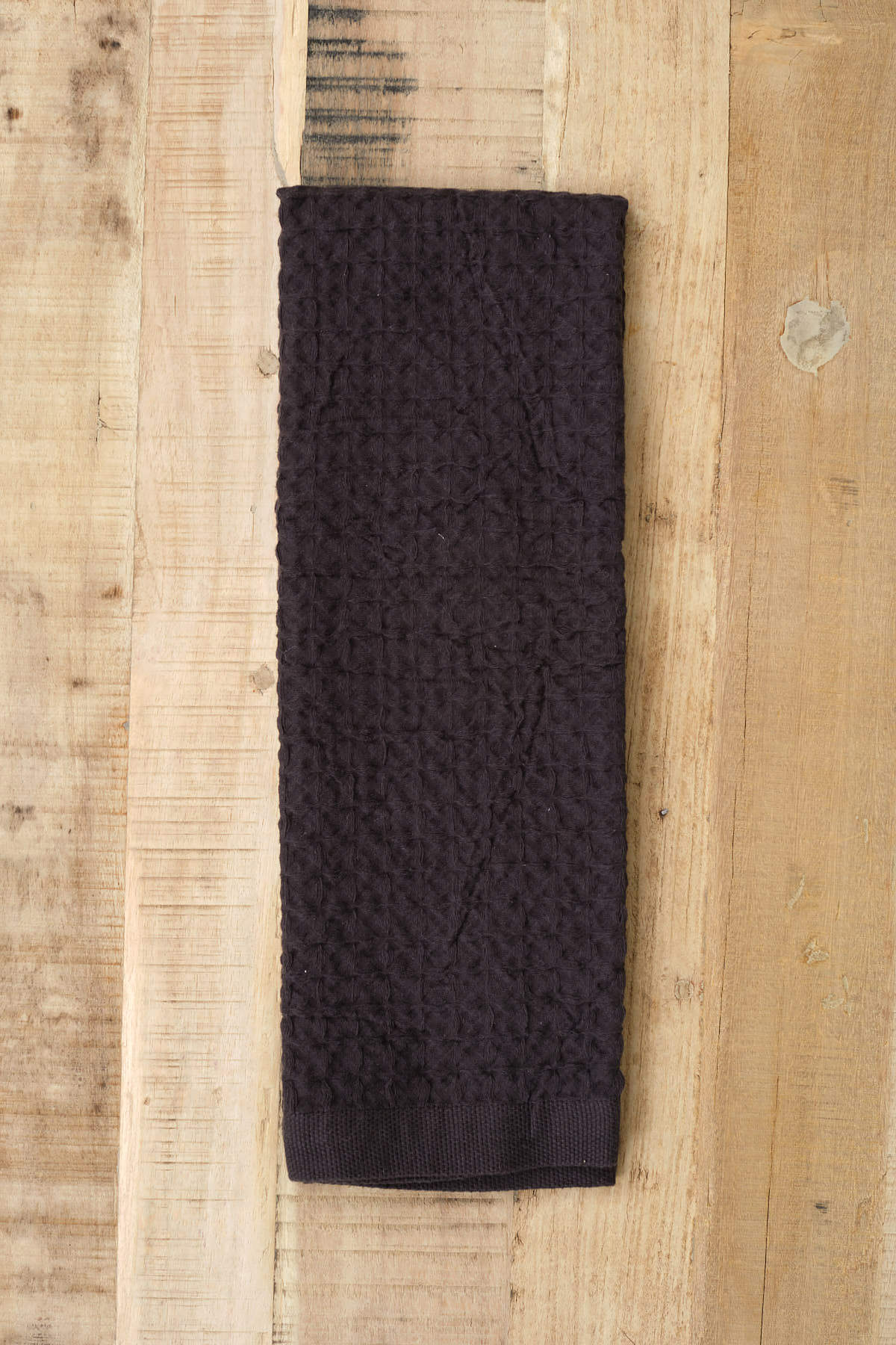 Kontex Home Bath Textiles Lattice Linen Hand Towel Charcoal / 33.5" L x 15" W