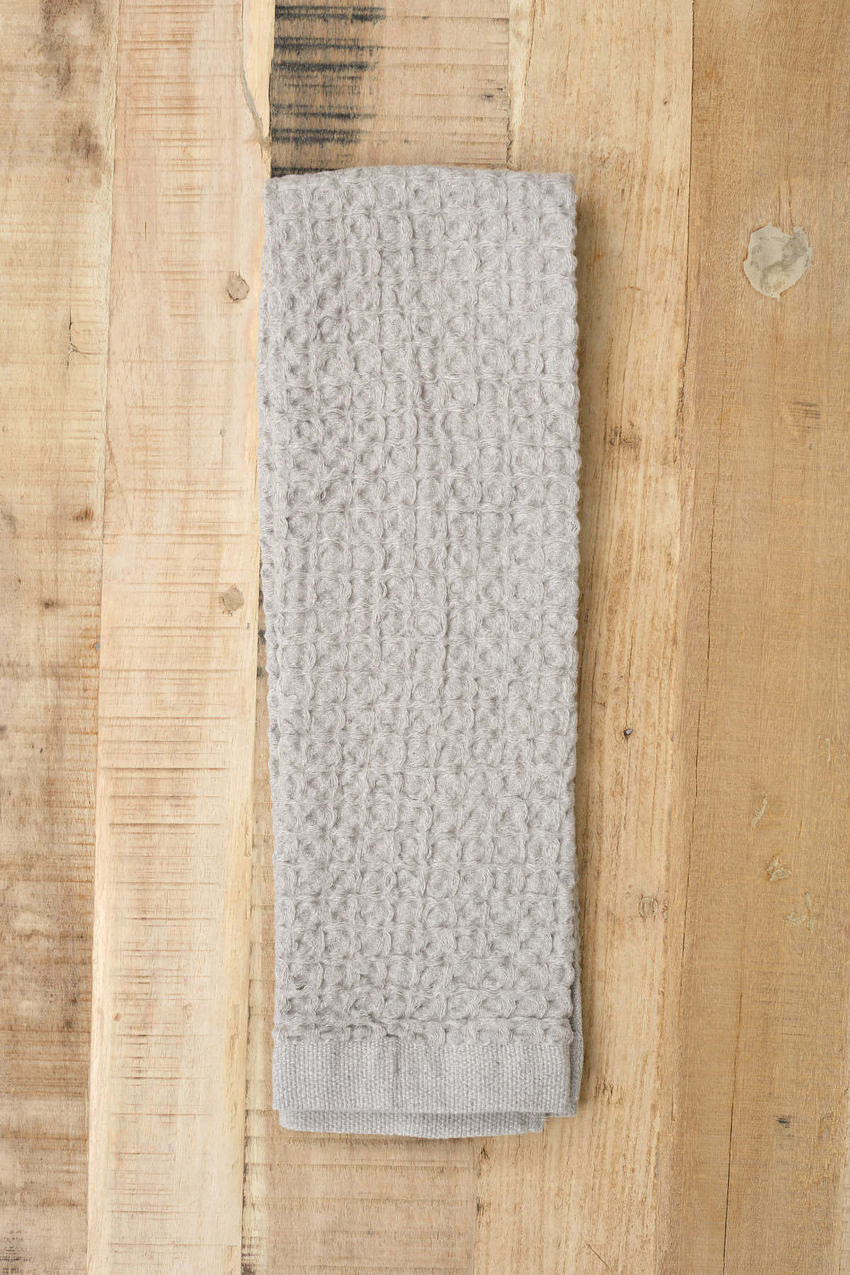 Kontex Home Bath Textiles Lattice Linen Hand Towel Ice Grey / 33.5" L x 15" W