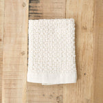 Kontex Home Bath Textiles Lattice Linen Washcloth Ivory / 14.25" L X 14.25" W