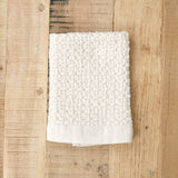 Kontex Home Bath Textiles Lattice Linen Washcloth Ivory / 14.25" L X 14.25" W