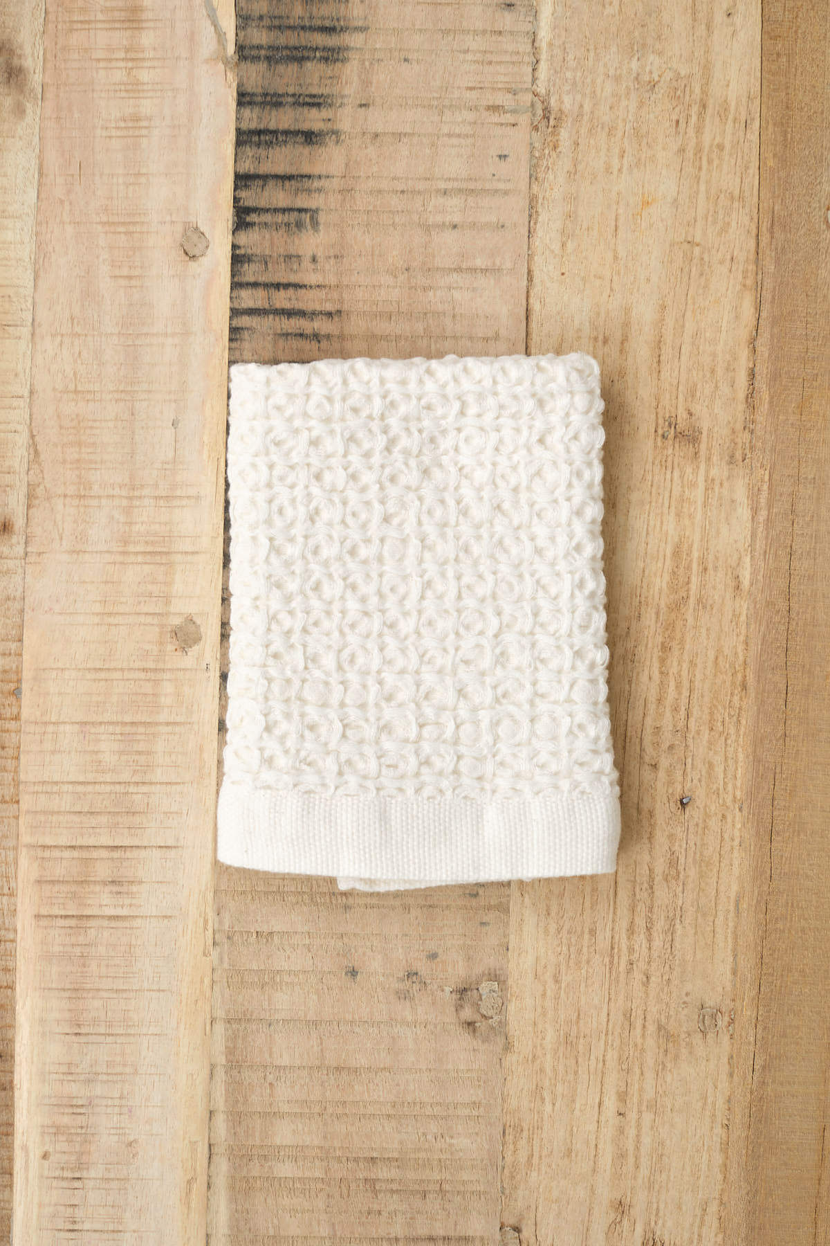 Kontex Home Bath Textiles Lattice Linen Washcloth Ivory / 14.25" L X 14.25" W