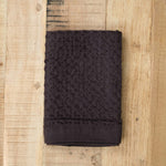 Kontex Home Bath Textiles Lattice Linen Washcloth Charcoal / 14.25" L X 14.25" W