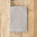 Kontex Home Bath Textiles Lattice Linen Washcloth Ice Grey / 14.25" L X 14.25" W