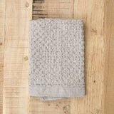 Kontex Home Bath Textiles Lattice Linen Washcloth Ice Grey / 14.25" L X 14.25" W