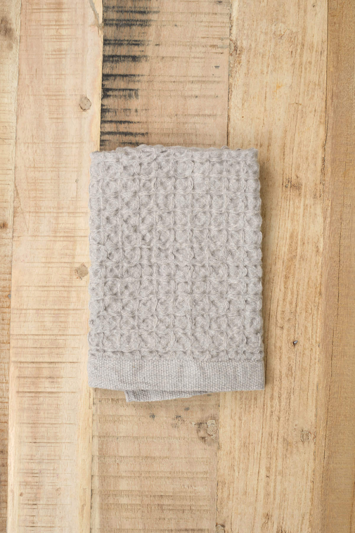 Kontex Home Bath Textiles Lattice Linen Washcloth Ice Grey / 14.25" L X 14.25" W