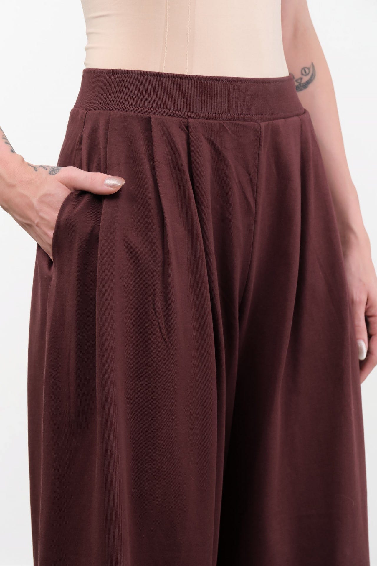 Kowtow Apparel Womens Pants Drape Pant in Mahogany