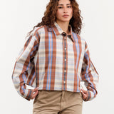 Kowtow Apparel Womens Blouses Lauren Shirt in Terra Check