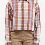 Kowtow Apparel Womens Blouses Lauren Shirt in Terra Check