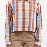 Kowtow Apparel Womens Blouses Lauren Shirt in Terra Check