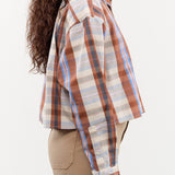 Kowtow Apparel Womens Blouses Lauren Shirt in Terra Check