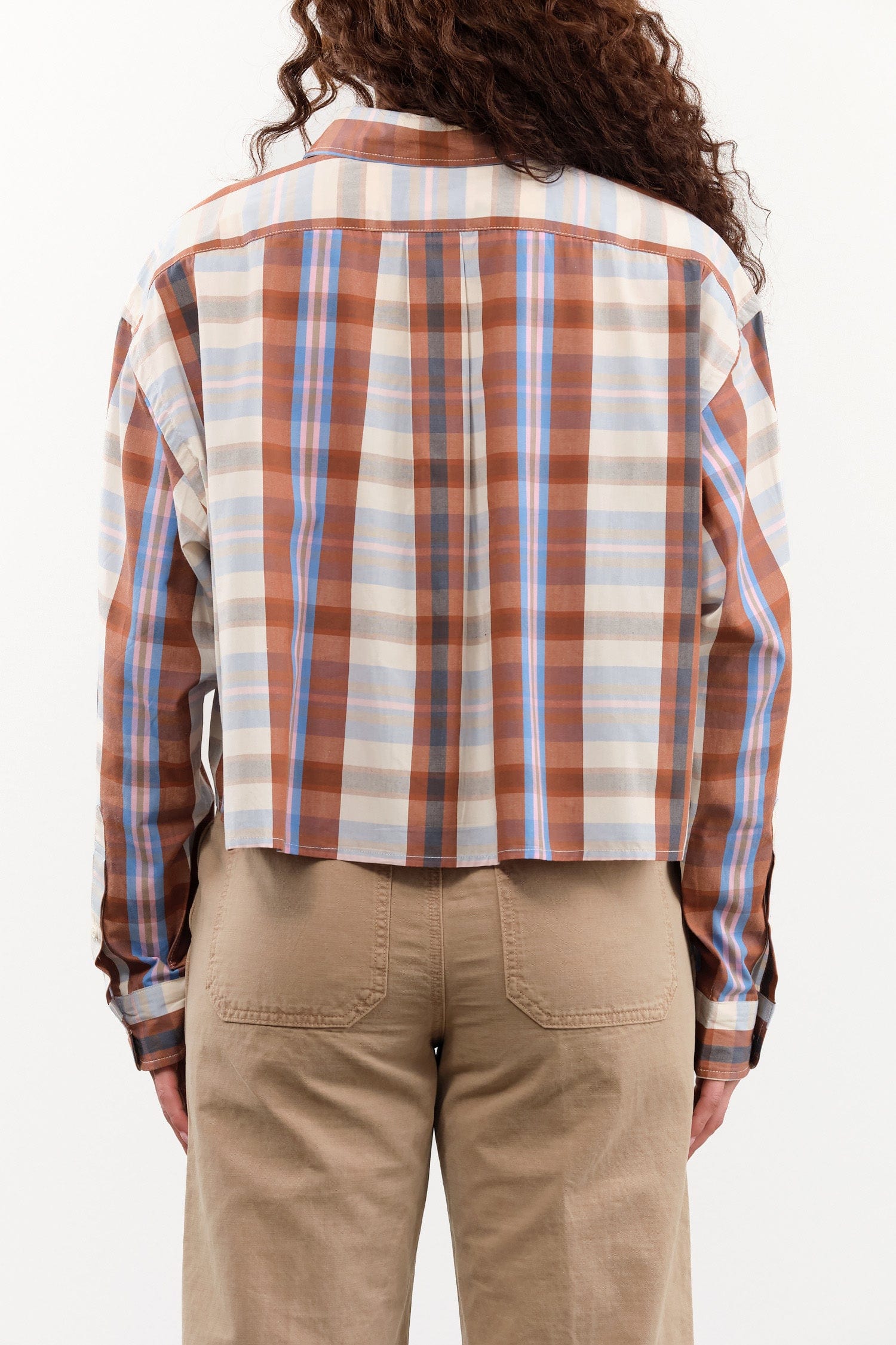 Kowtow Apparel Womens Blouses Lauren Shirt in Terra Check