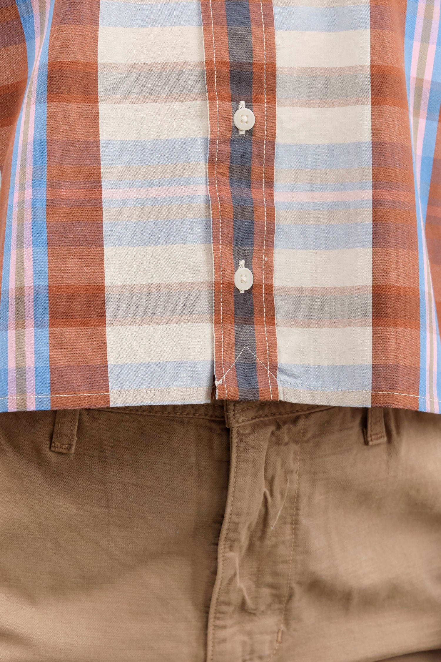 Kowtow Apparel Womens Blouses Lauren Shirt in Terra Check