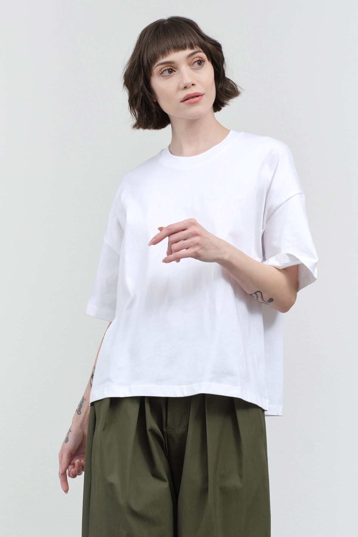 Styled view of Oversized Boxy Tee in White