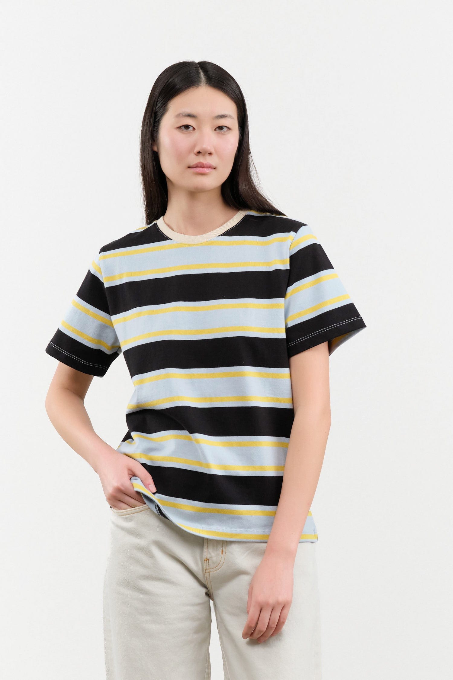 Kowtow Apparel Womens Tees Sideline Tee Rugby Stripe / XXSmall