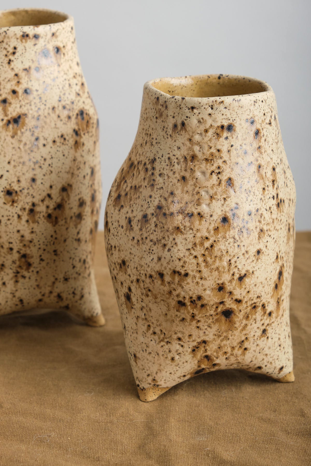 Brown Speckled Big Momma Vase by Laura Morningstar