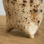 Three legged vase with Brown Speckled glaze 