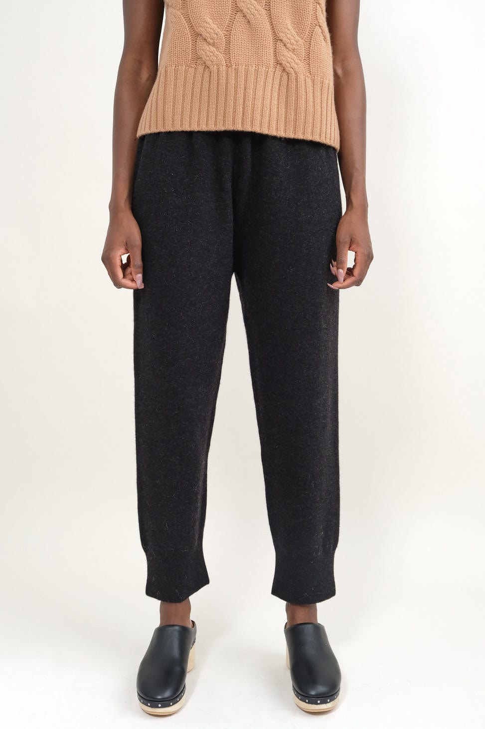 Front of Base Pants in Black Melange