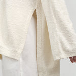 Side slit view of Boucle Cardigan