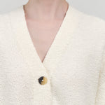 Collar view of Boucle Cardigan