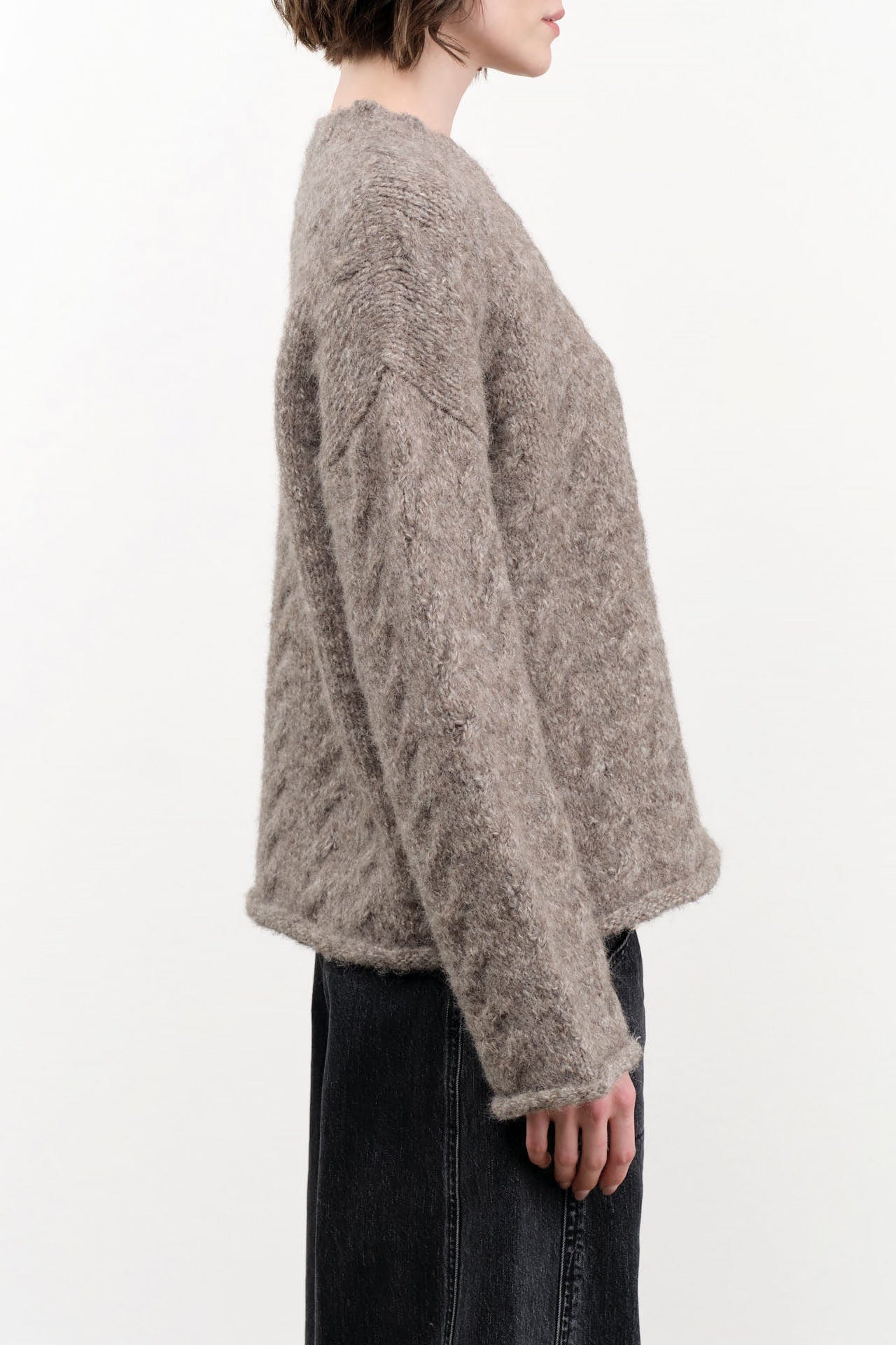 Lauren Manoogian Apparel Womens Sweaters Cable Crewneck