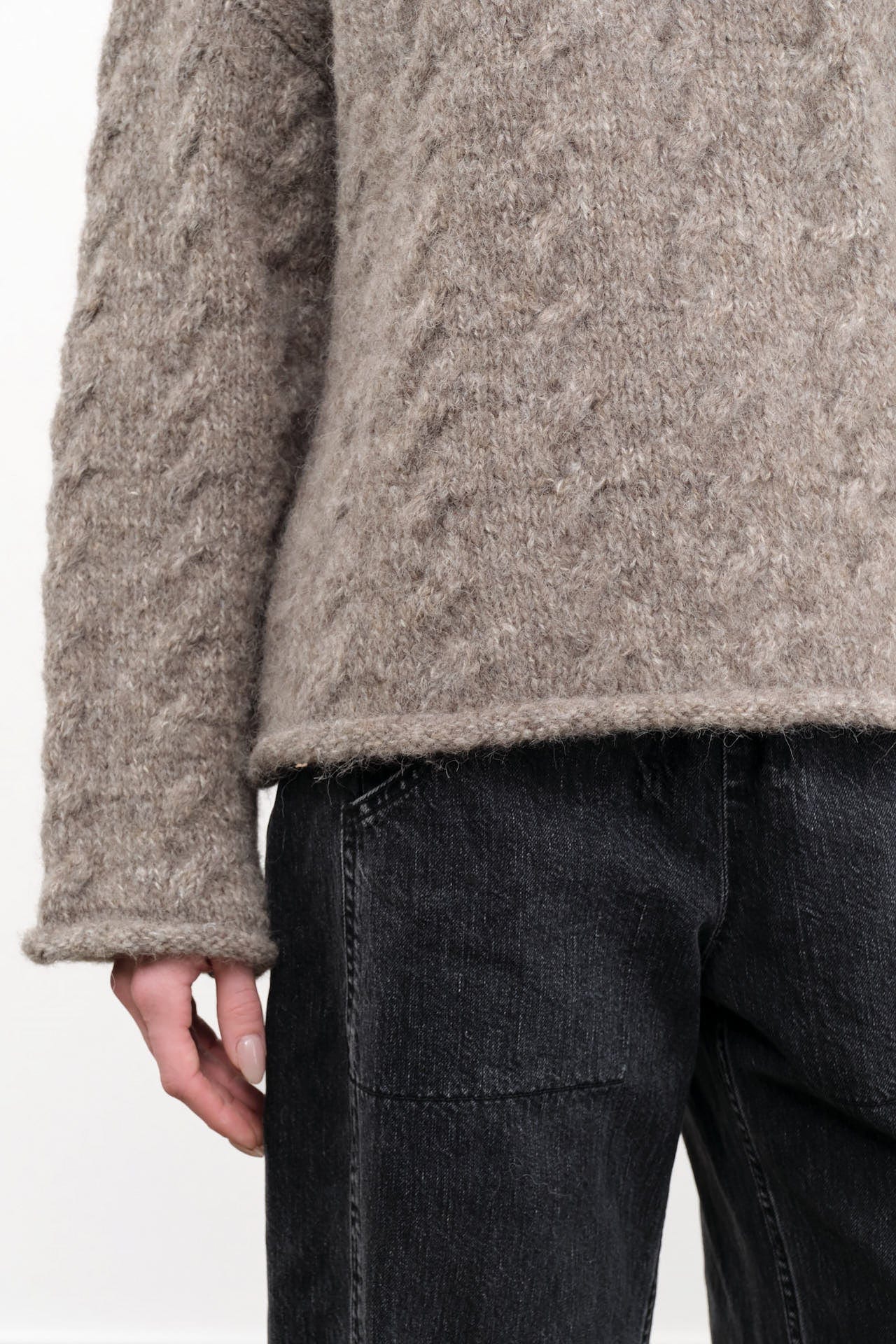 Lauren Manoogian Apparel Womens Sweaters Cable Crewneck