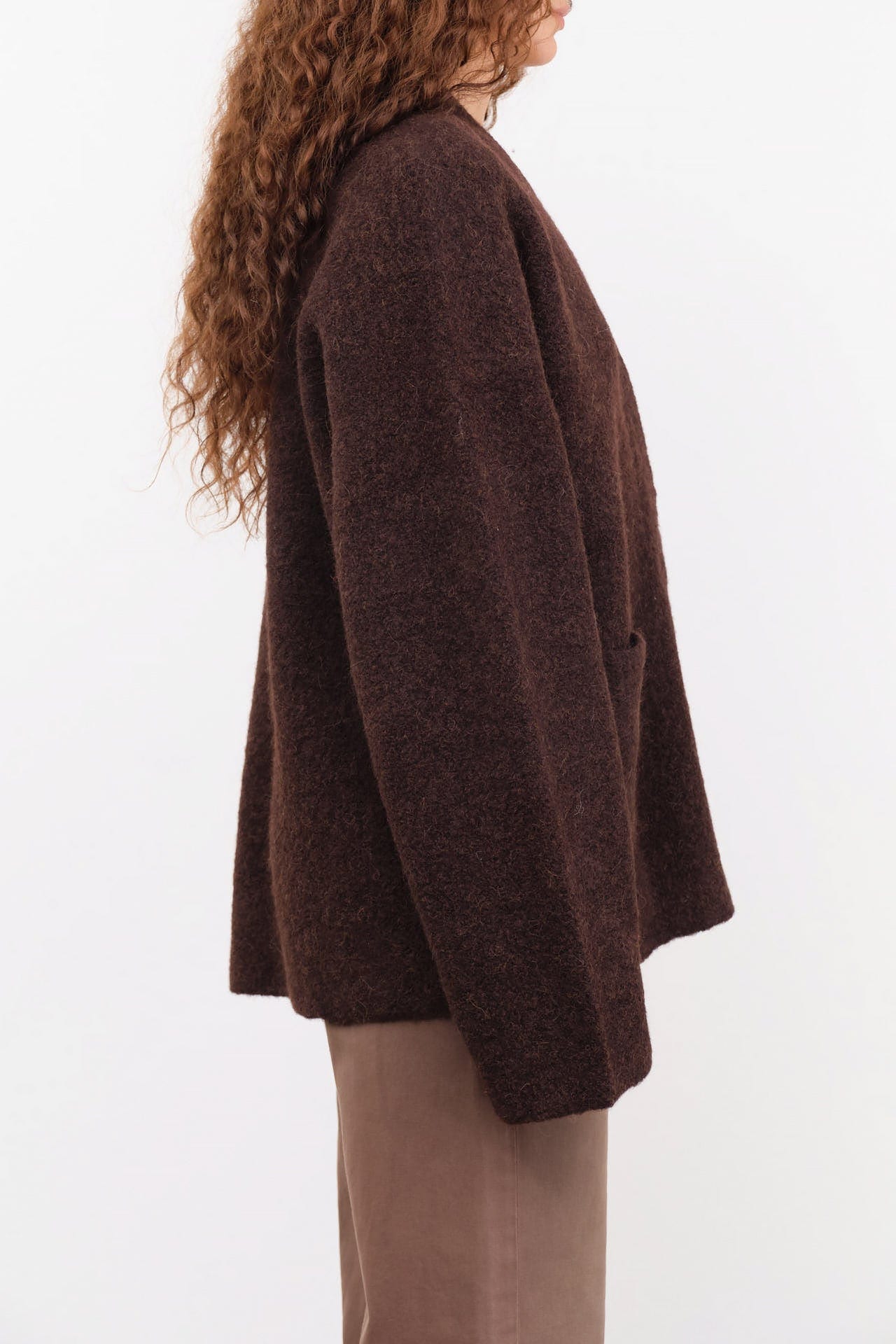 Lauren Manoogian Apparel Womens Outerwear Double Face Cardigan in Merlot