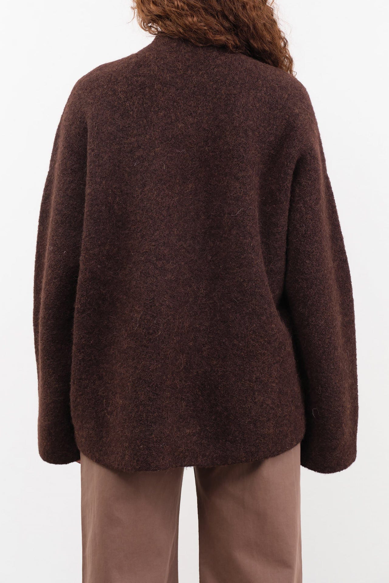 Lauren Manoogian Apparel Womens Outerwear Double Face Cardigan in Merlot