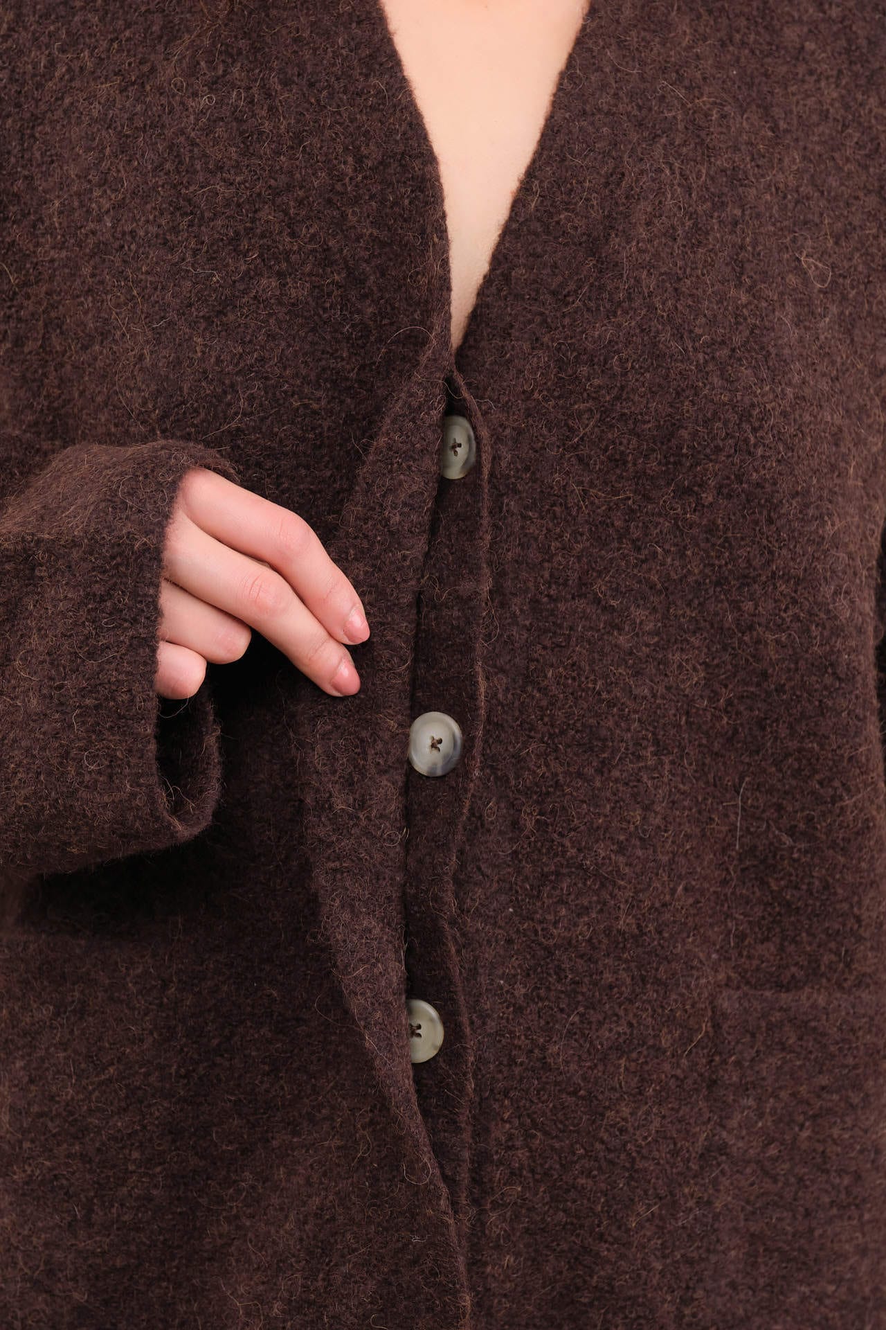 Lauren Manoogian Apparel Womens Outerwear Double Face Cardigan in Merlot