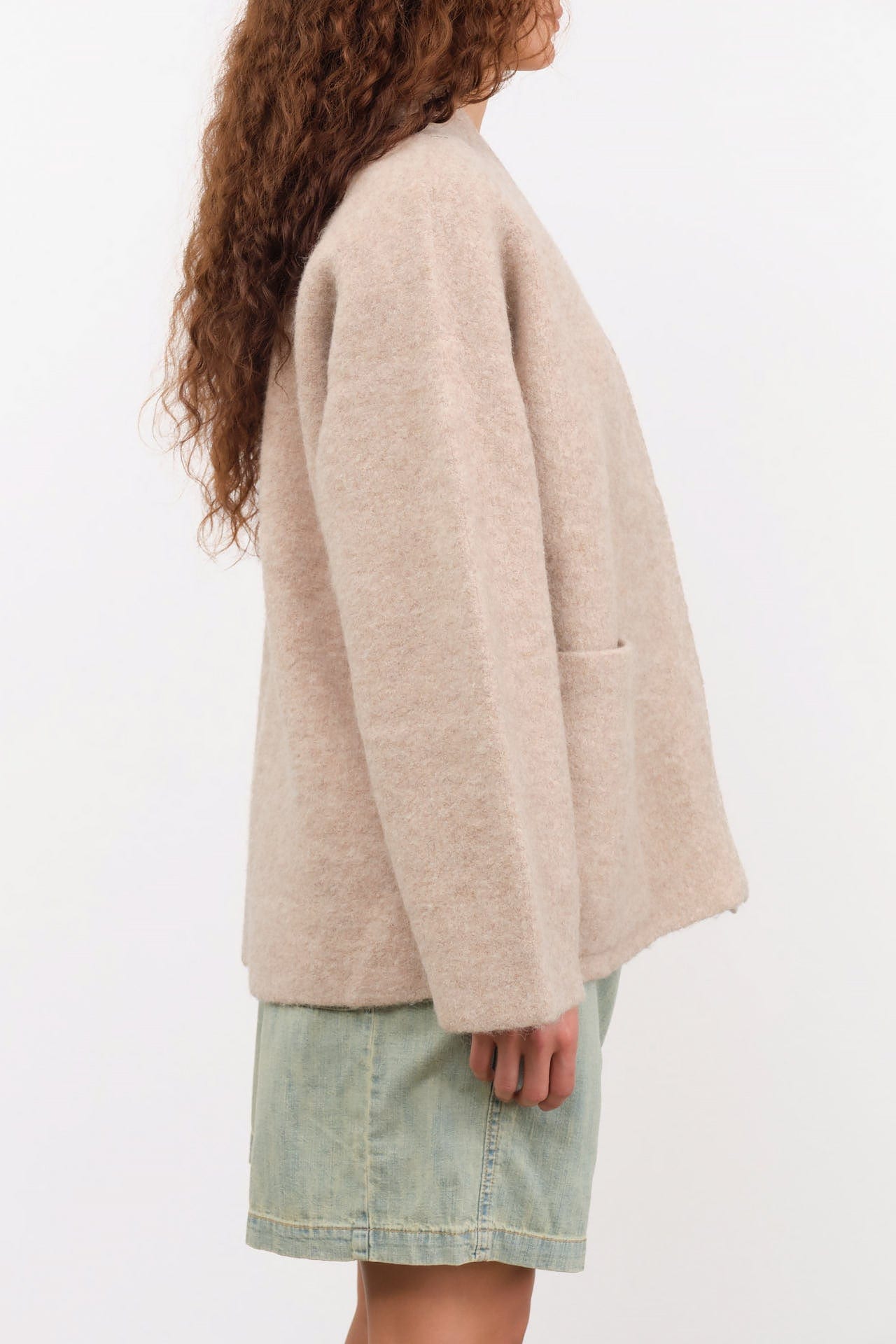 Lauren Manoogian Apparel Womens Outerwear Double Face Cardigan in Oak