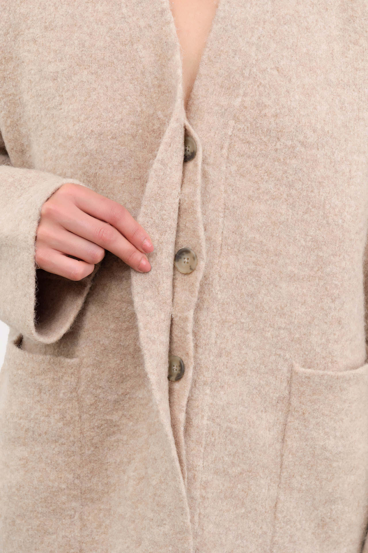 Lauren Manoogian Apparel Womens Outerwear Double Face Cardigan in Oak
