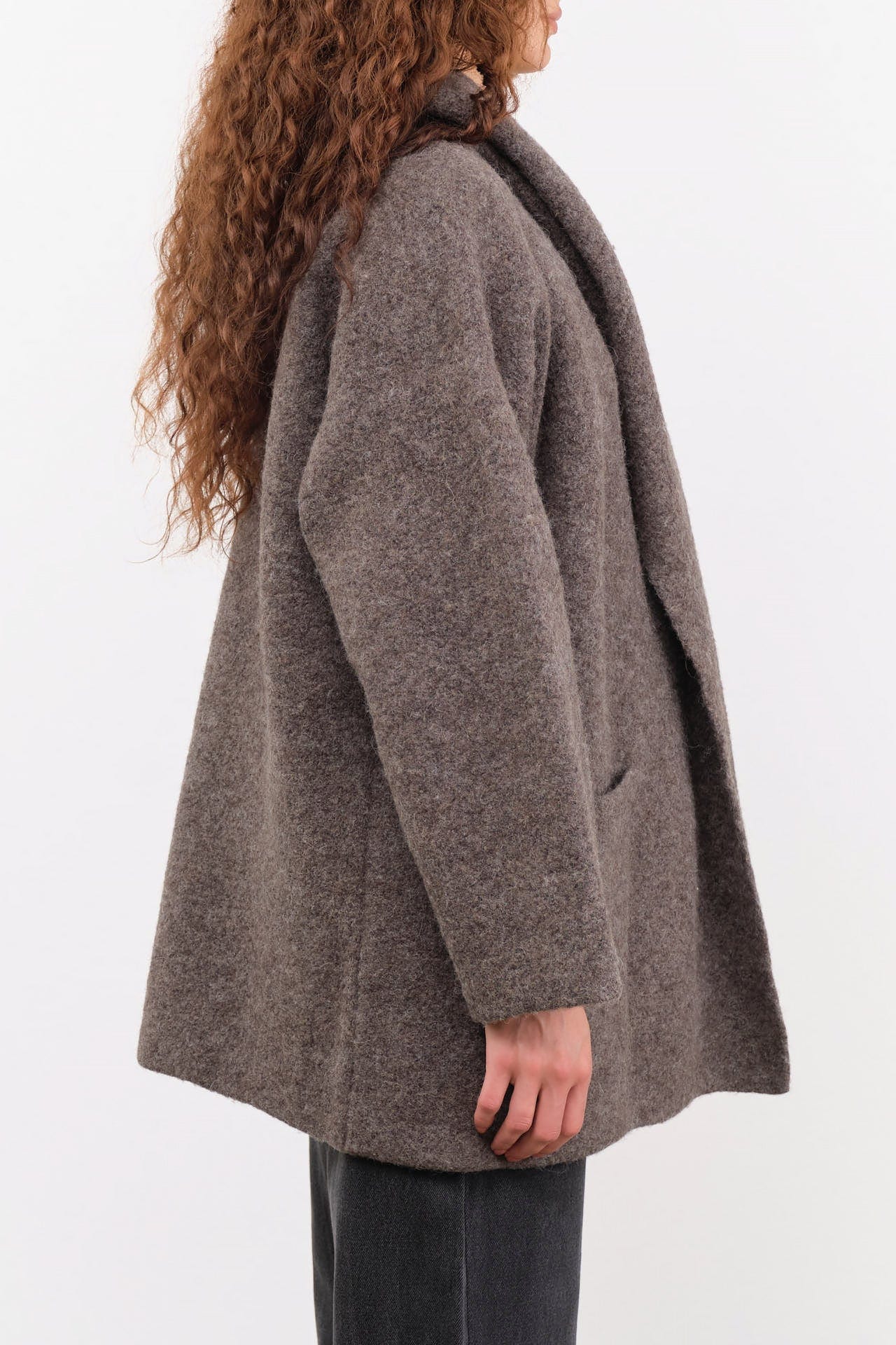 Lauren Manoogian Apparel Womens Outerwear Double Face Coat in Blackened