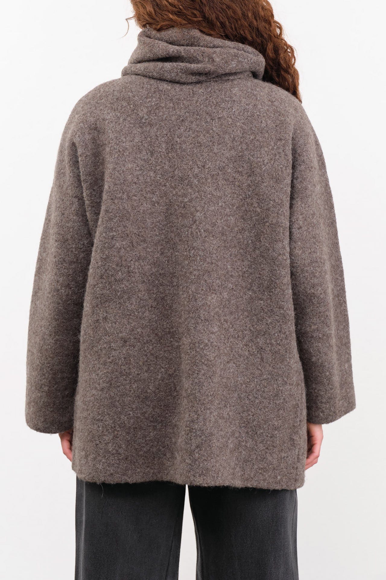 Lauren Manoogian Apparel Womens Outerwear Double Face Coat in Blackened