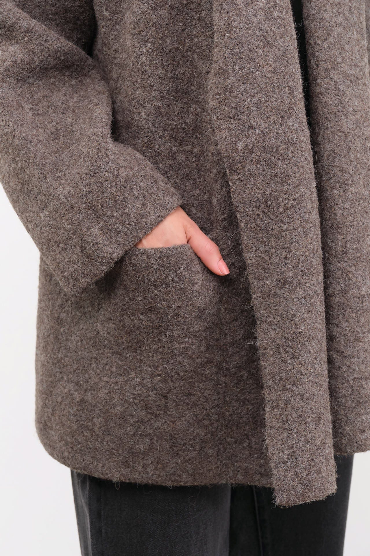 Lauren Manoogian Apparel Womens Outerwear Double Face Coat in Blackened