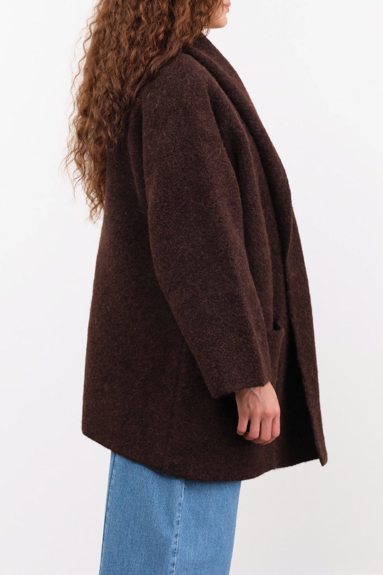 Lauren Manoogian Apparel Womens Outerwear Double Face Coat in Merlot