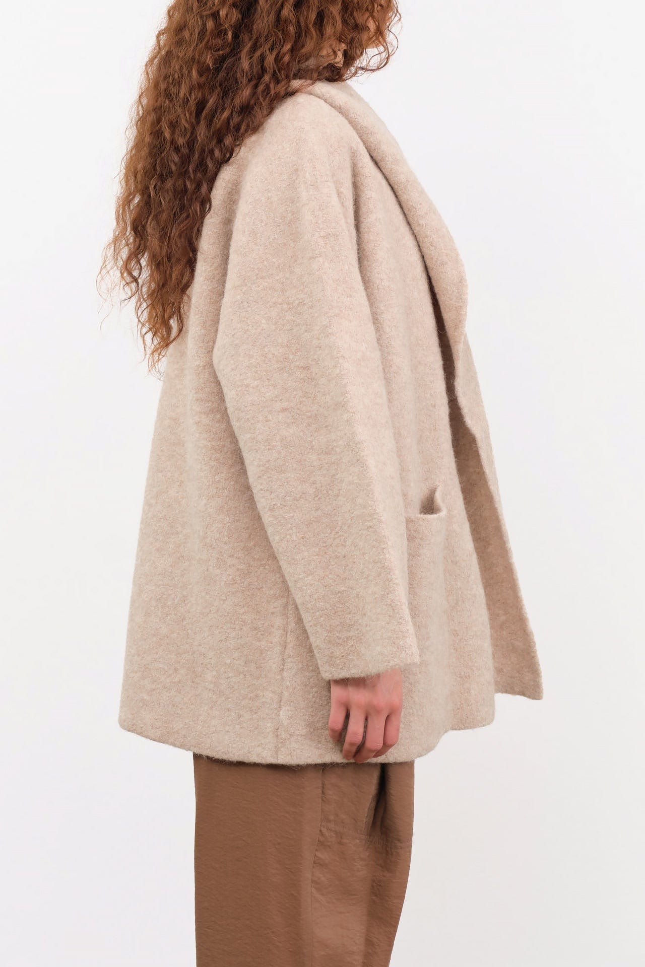 Lauren Manoogian Apparel Womens Outerwear Double Face Coat in Oak