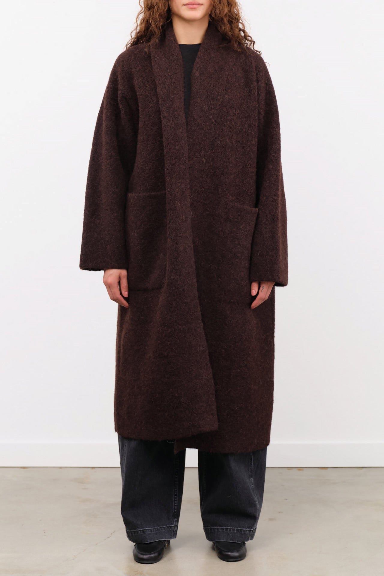 Lauren Manoogian Apparel Womens Outerwear Double Face Long Coat in Merlot