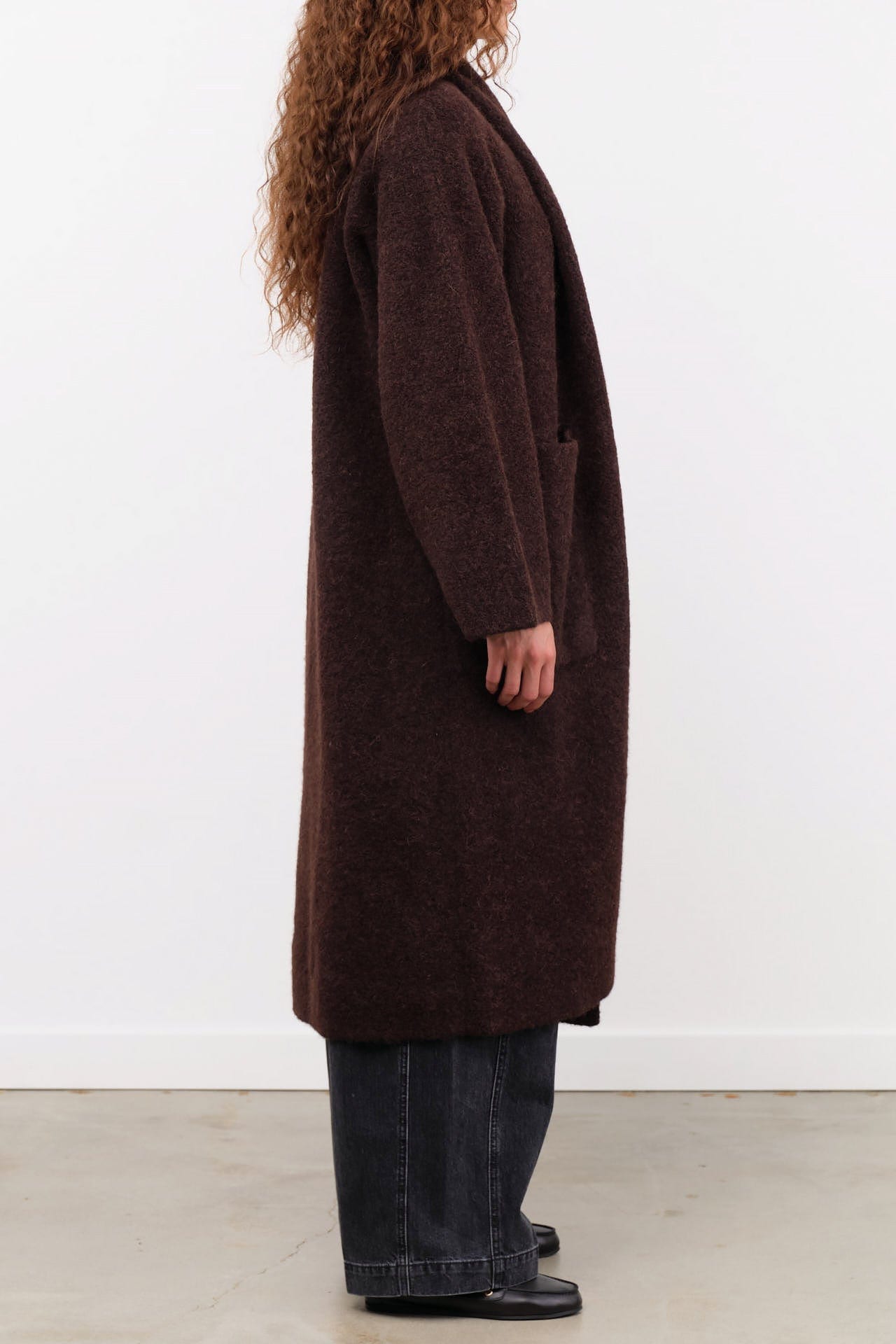 Lauren Manoogian Apparel Womens Outerwear Double Face Long Coat in Merlot
