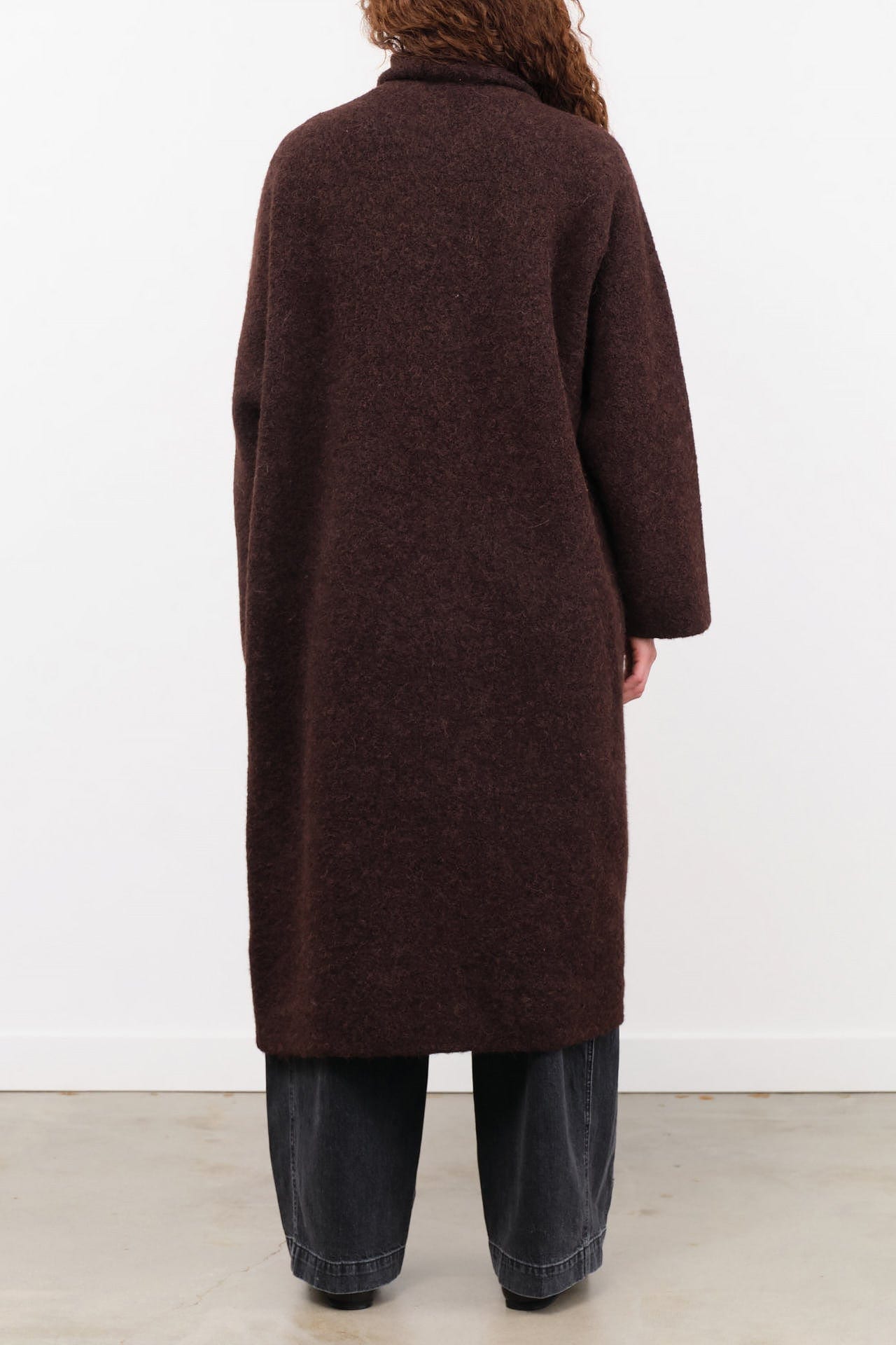 Lauren Manoogian Apparel Womens Outerwear Double Face Long Coat in Merlot