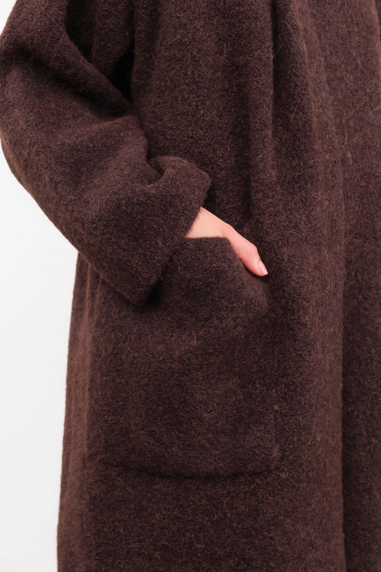 Lauren Manoogian Apparel Womens Outerwear Double Face Long Coat in Merlot