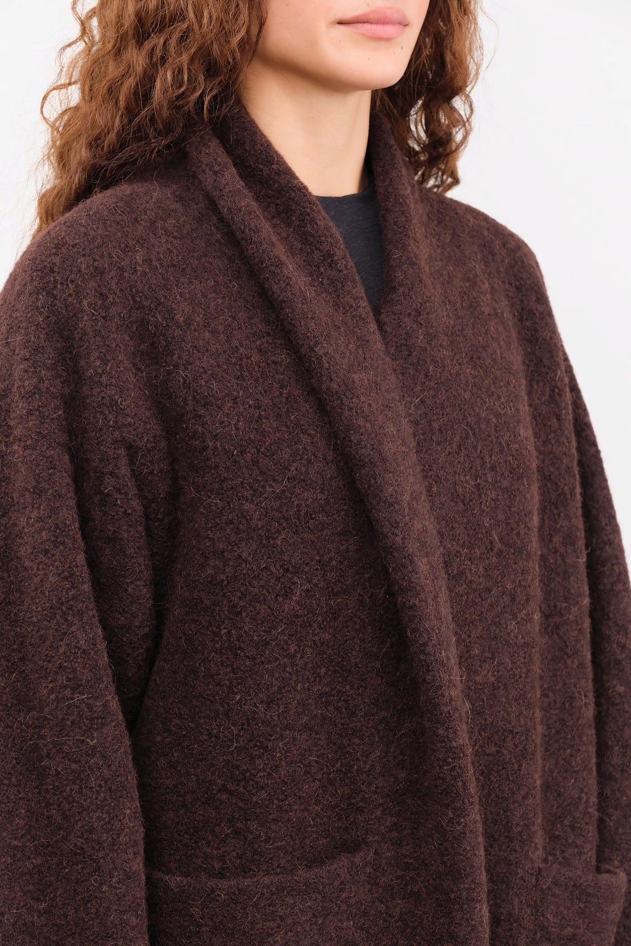 Lauren Manoogian Apparel Womens Outerwear Double Face Long Coat in Merlot
