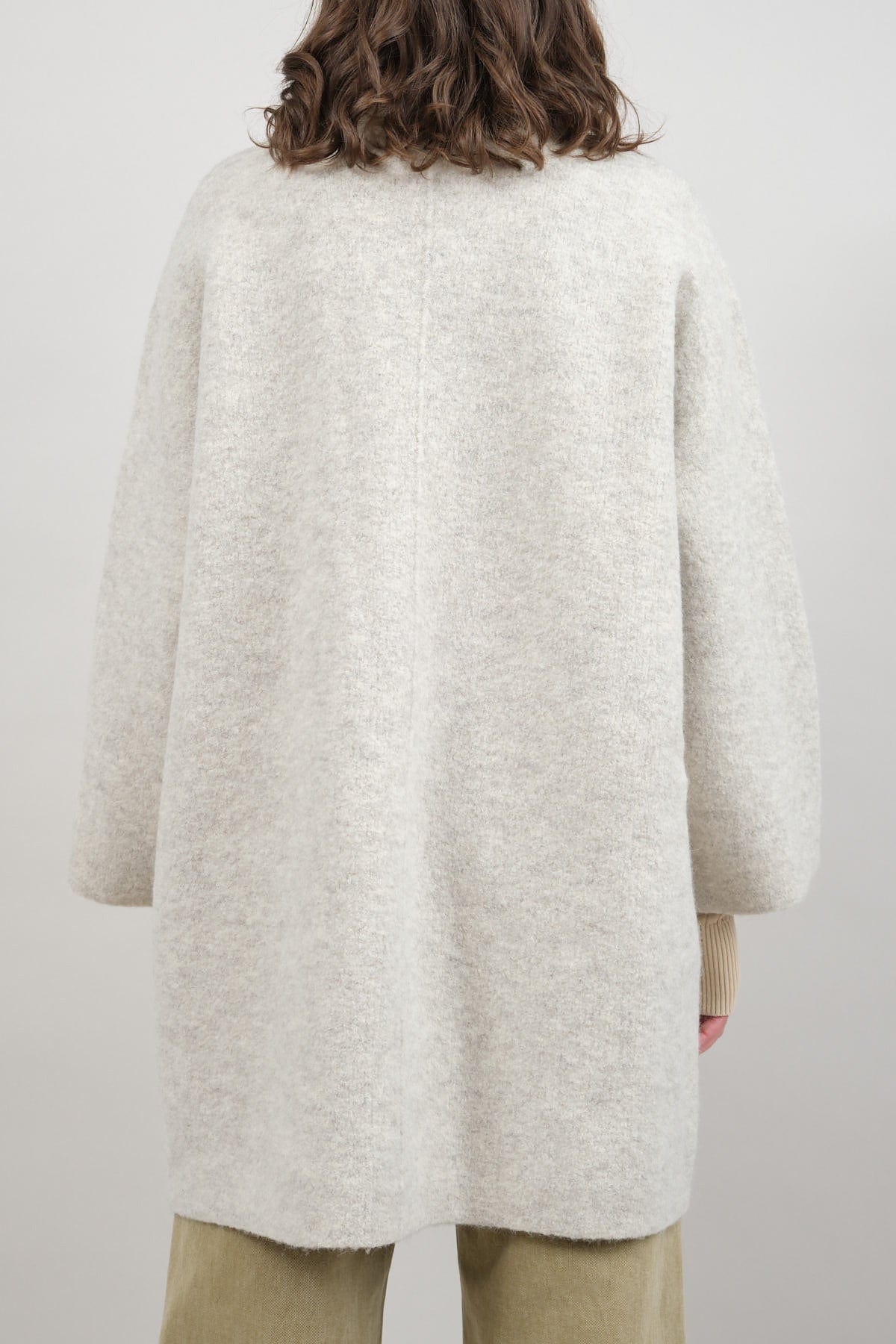 Back of Double Face Wide Coat in Carrara