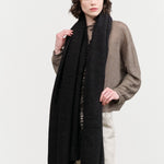 Lauren Manoogian Accessories Scarves Felt Fringe Scarf in Black Melange Black Melange