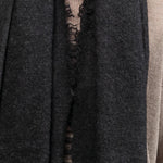 Lauren Manoogian Accessories Scarves Felt Fringe Scarf in Black Melange Black Melange
